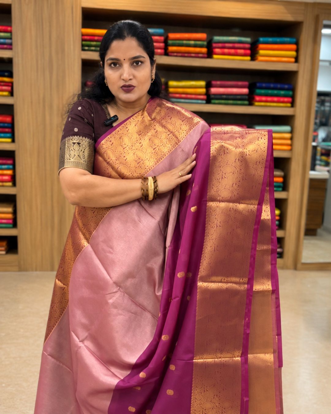 Pink Kanjivaram Saree