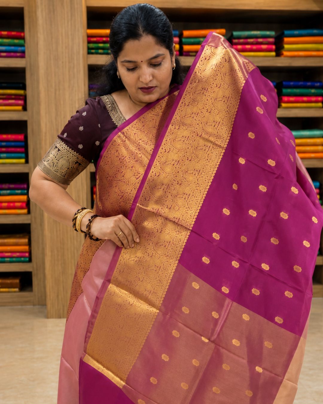 Pink Kanjivaram Saree