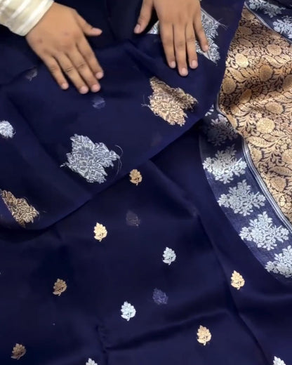 Navyblue silk Saree