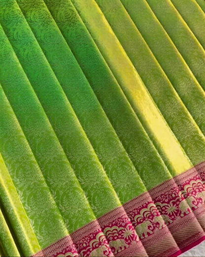 Parrot Wine Silk Saree