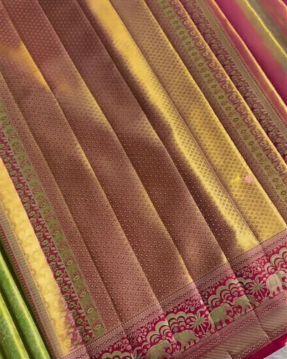 Parrot Wine Silk Saree