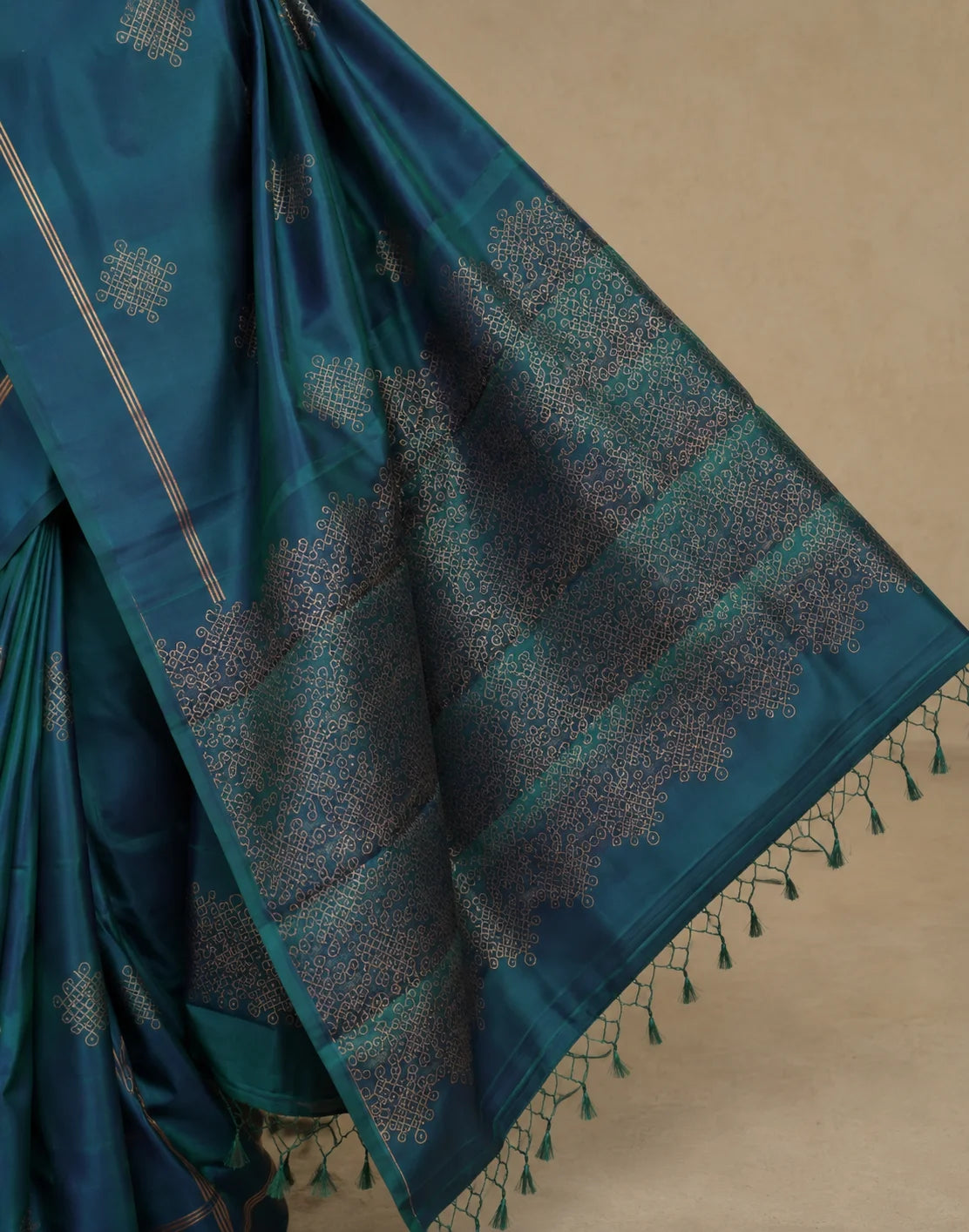 Peacock Mandala Silk Saree