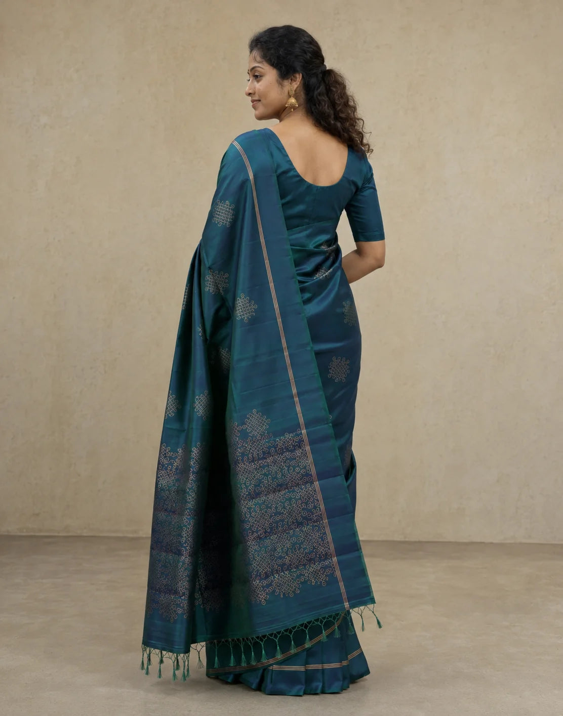Peacock Mandala Silk Saree