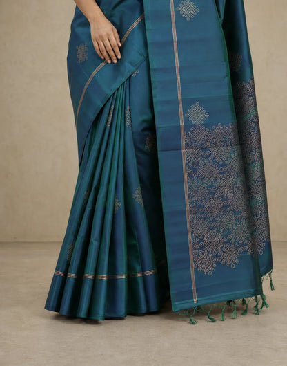 Peacock Mandala Silk Saree