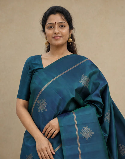 Peacock Mandala Silk Saree