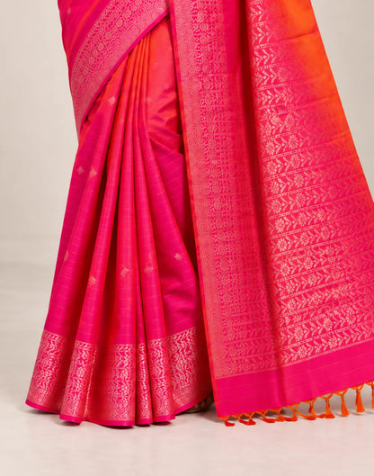 Pink Zeri Coral Silk Saree
