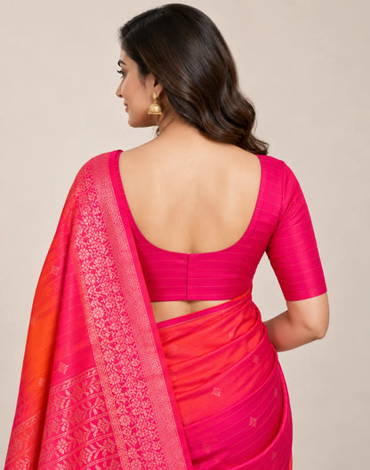 Pink Zeri Coral Silk Saree