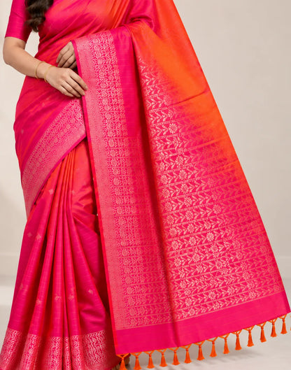 Pink Zeri Coral Silk Saree