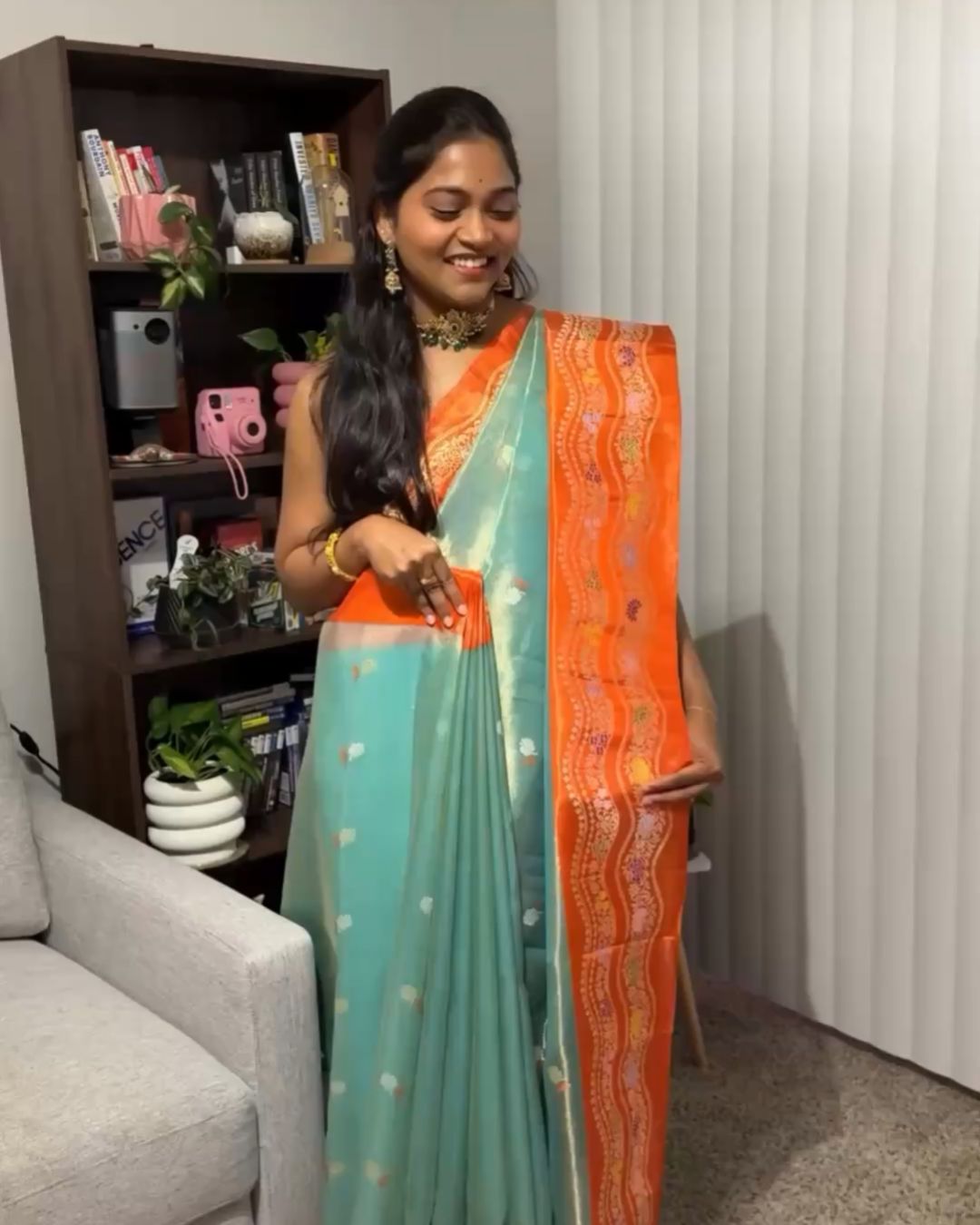 Pista Kanjivaram Silk Saree