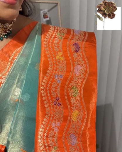 Pista Kanjivaram Silk Saree