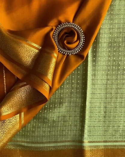 Pistachio Gold weave Saree