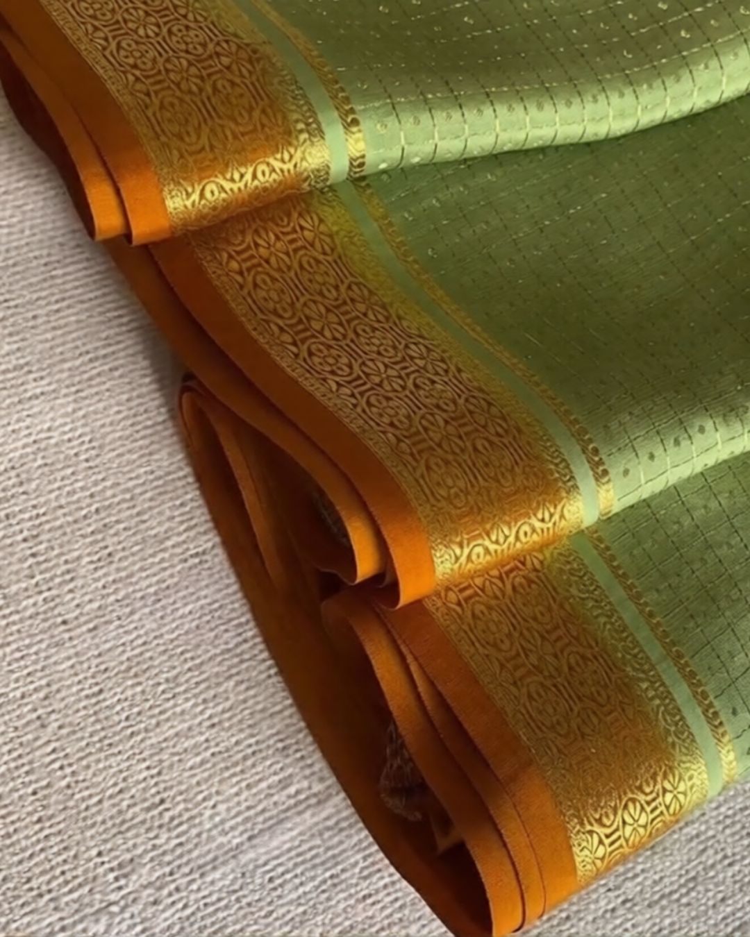 Pistachio Gold weave Saree