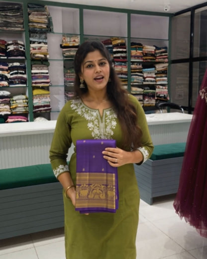 Purple Kanchi Pattu Saree