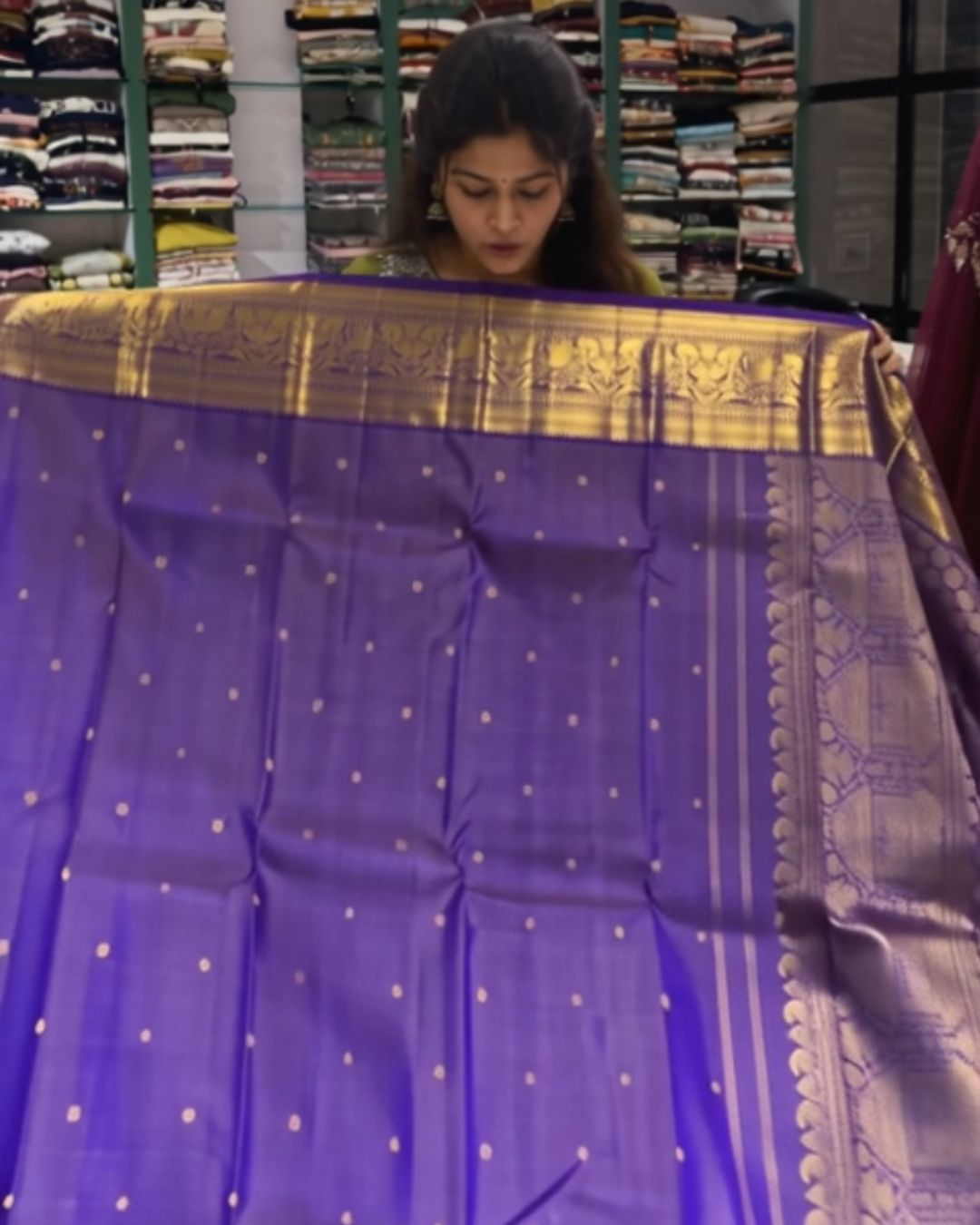 Purple Kanchi Pattu Saree