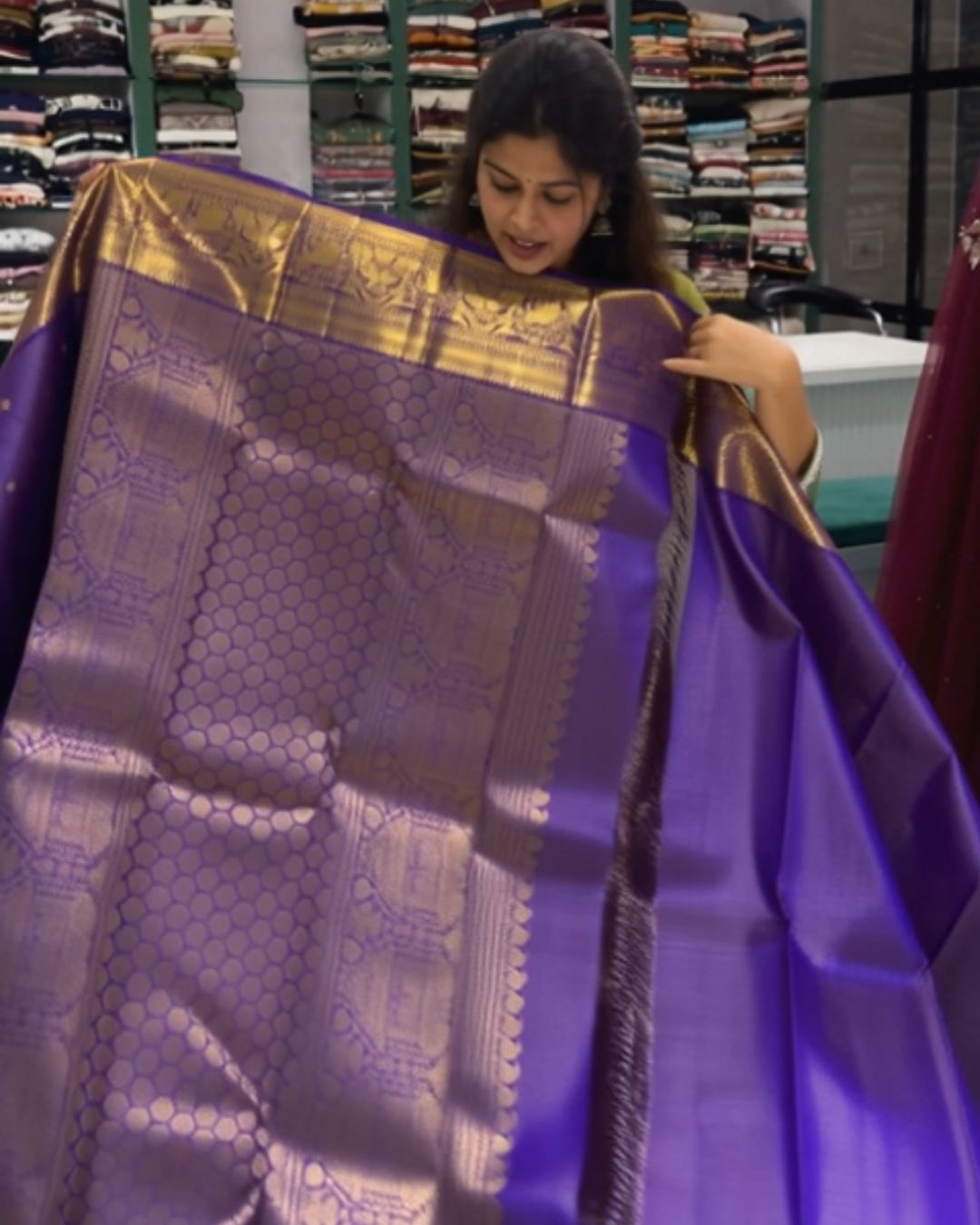 Purple Kanchi Pattu Saree