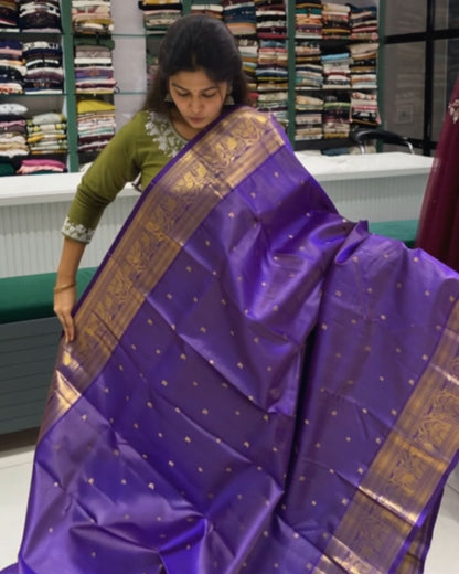 Purple Kanchi Pattu Saree
