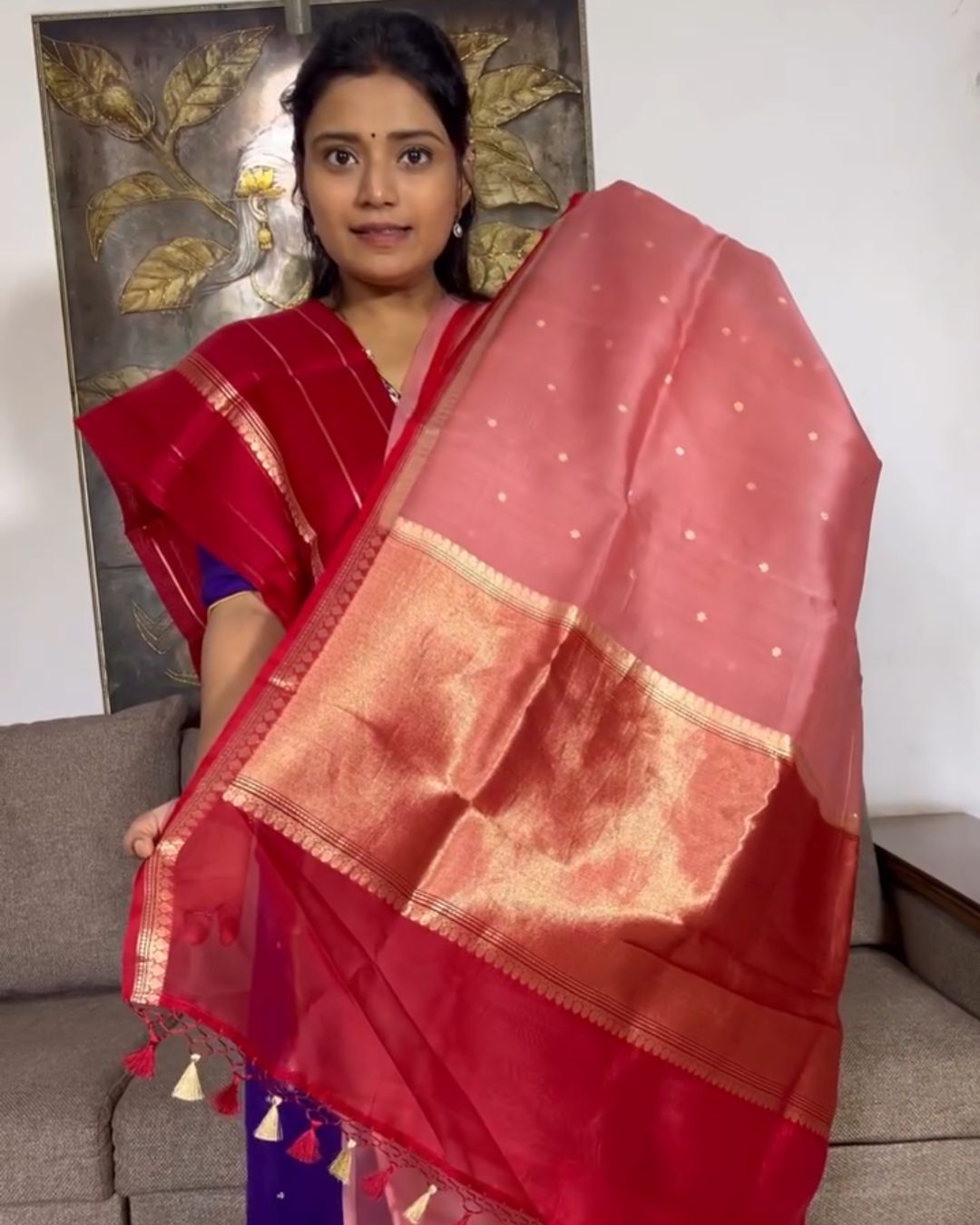 Rose Zari Silk Saree