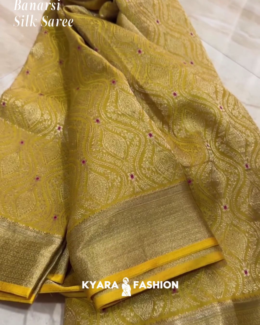 Yellow Banarsi Silk Saree