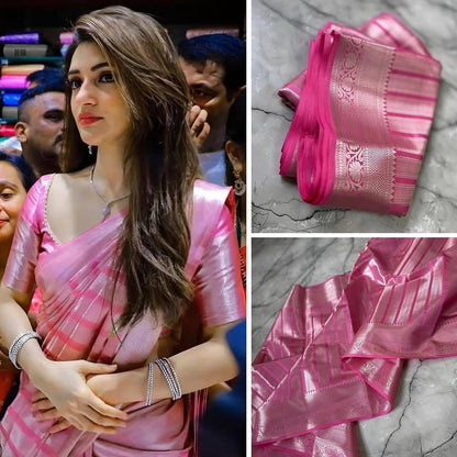 SILVER ZARI SAREE