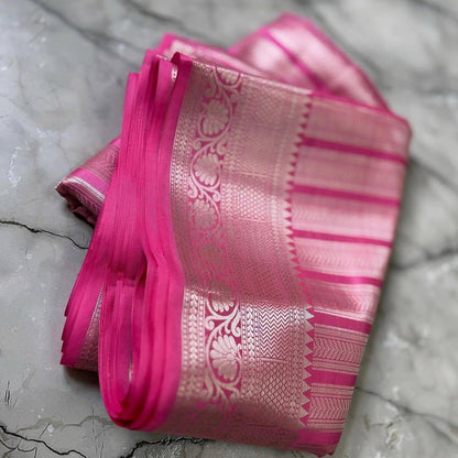 SILVER ZARI SAREE