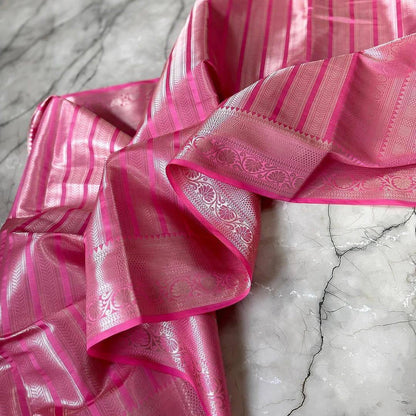 SILVER ZARI SAREE