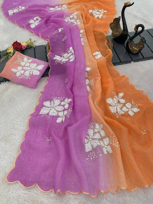 Soft Shaded Crunchy Fabric saree