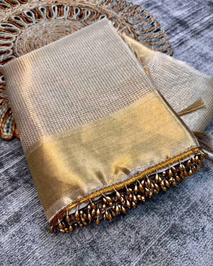 full golden zari saree