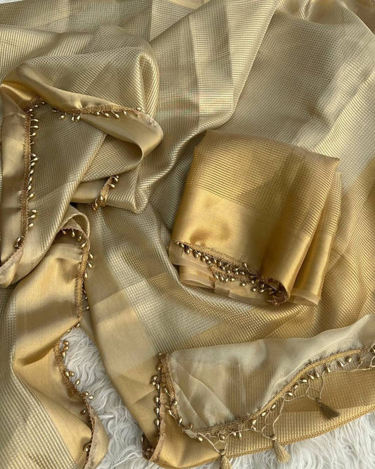 full golden zari saree