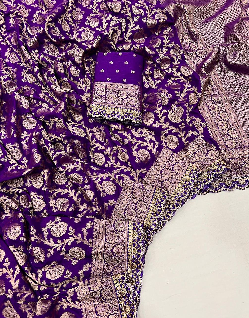 khaddi georgette designer saree